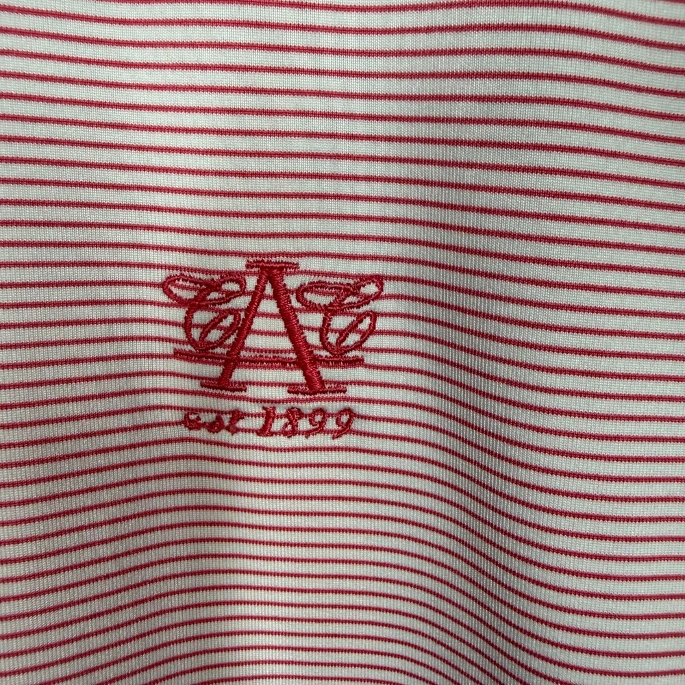 STITCH Golf performance Austin C Club Mens Polo Shirt Red & White Stripe Size ML - Picture 4 of 13